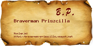 Braverman Priszcilla névjegykártya
